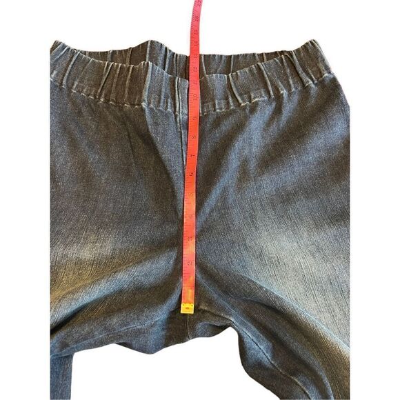 Soft surroundings pull on straight leg elastic waist denim jeans medium 24848 - Picture 4 of 6